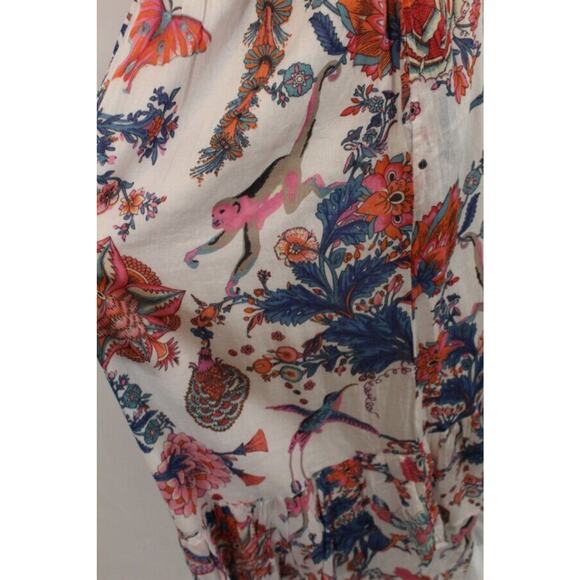 BANJANAN Sz XXL 2xl Floral Maxi Dress Cutout Tie Front Sagitta NWT - Picture 4 of 10